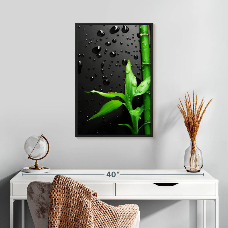 Bamboo Stick, Floating Frame Black, 17" X 25"