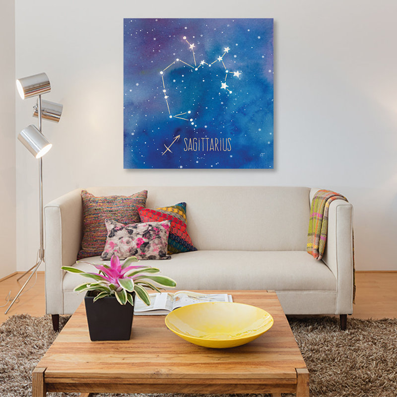 « star sign sagittarius », impression sur toile, H 12 po x l 12 po x P 0,75 po, Toile tendue, Pas de tapis