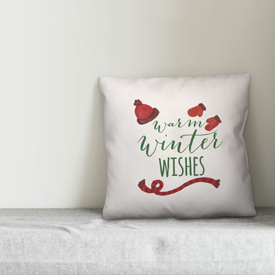  Warm Winter Wishes Throw Pillow