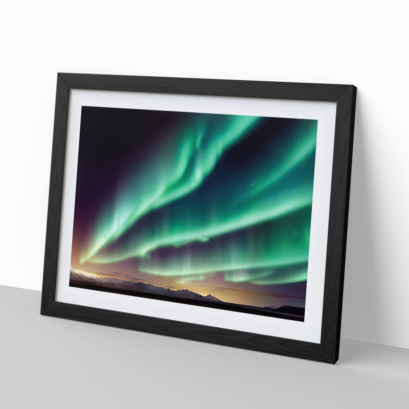 Charismatic Northern Lights - Framed Print, Black, 25cm H x 34cm W x 2cm D