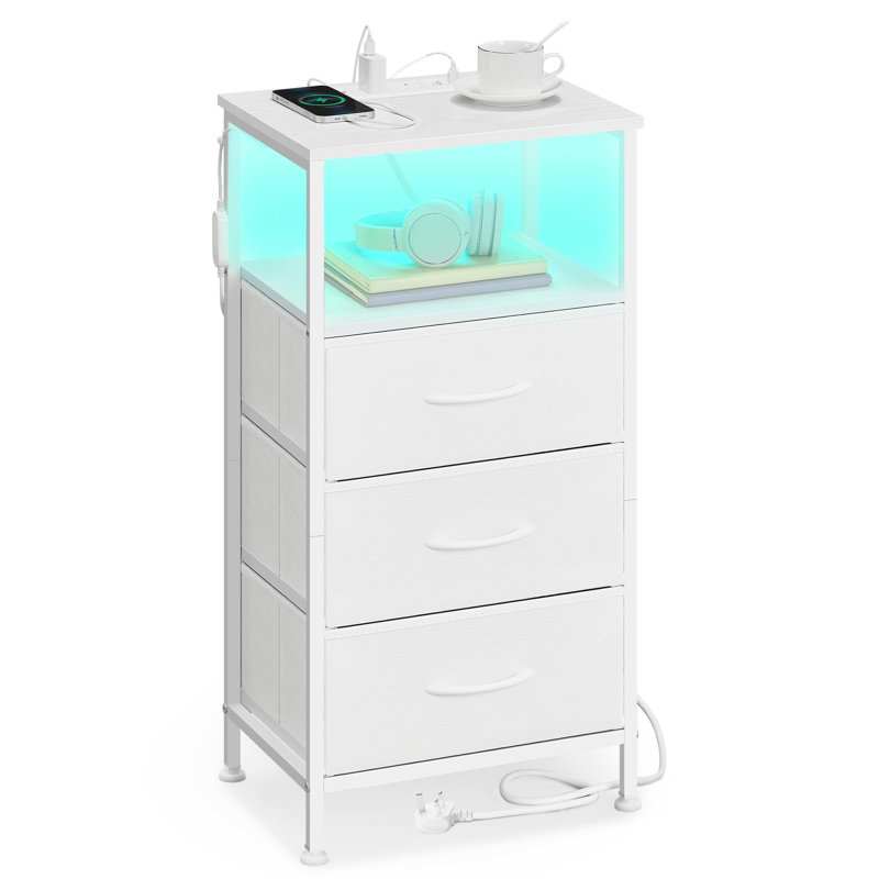 40cm W Metal Bedside Table