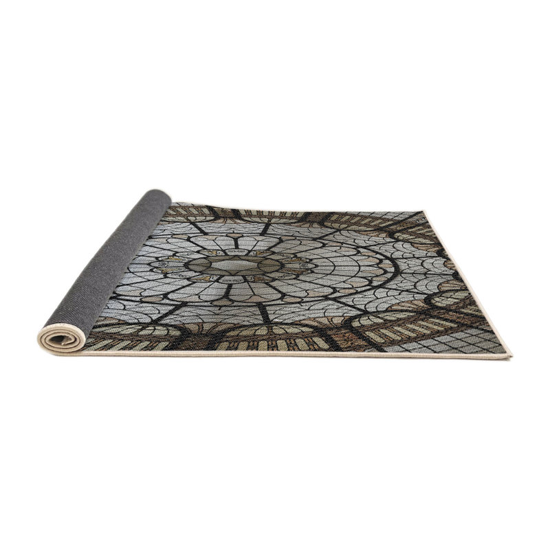 Tapis gris / brun Power Loom, Rond 5 pi