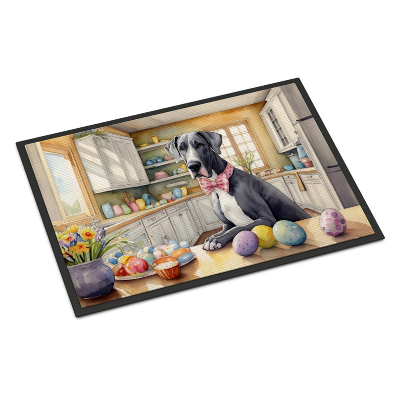 Decorating Easter Great Dane Doormat, 24" W x 36" L
