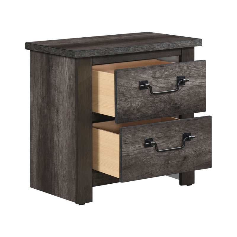 Table de chevet grise 2 pour chambre à coucher - et fiable en panneaux durs