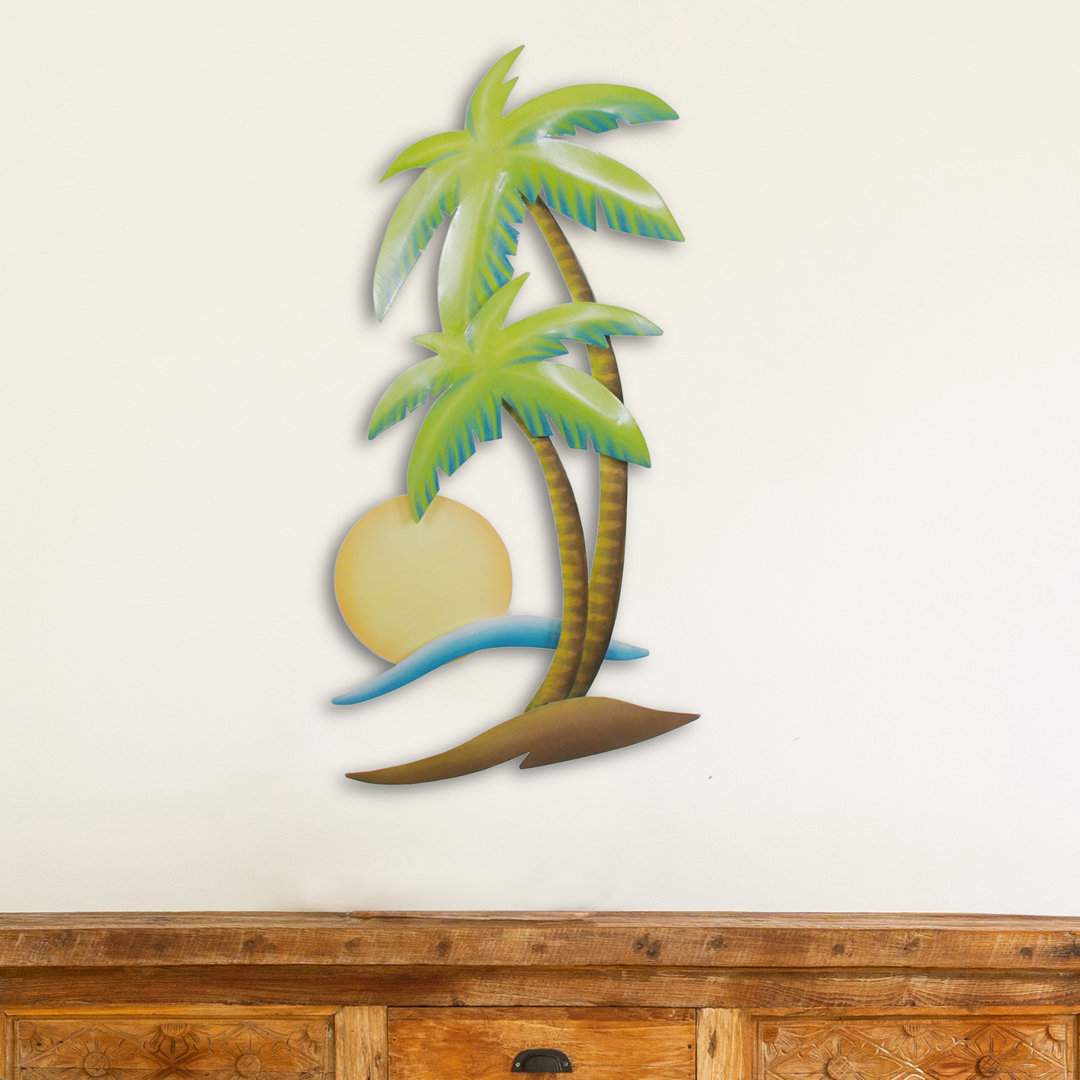 Handmade Coastal Landscape & Nature Wall Decor on Metal Bayou Breeze