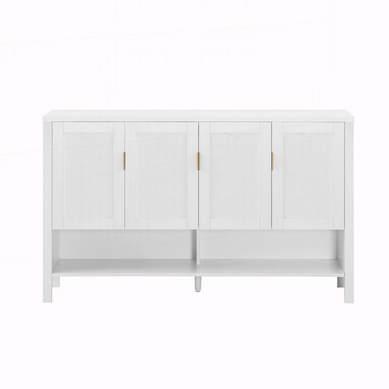 55.1'' Storage Sideboard with 4-Doors, Blanc