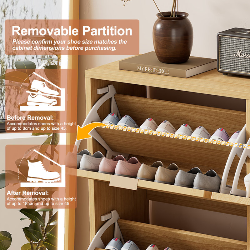 16 Pair Shoe Storage Cabinet