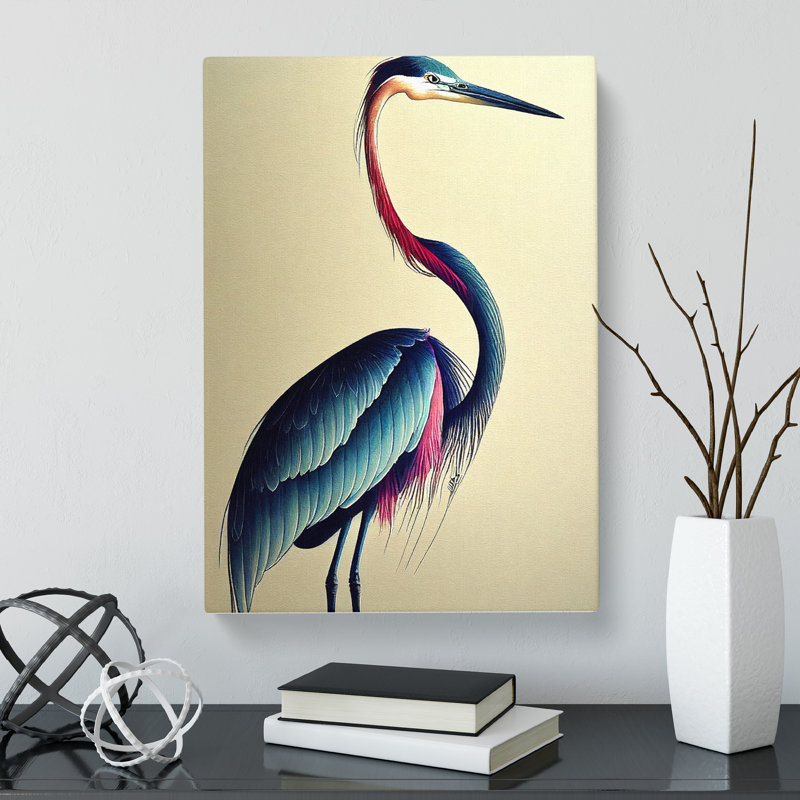 Watercolour Heron Bird Vol.2 - Wrapped Canvas, 50cm H x 35cm W x 3cm D