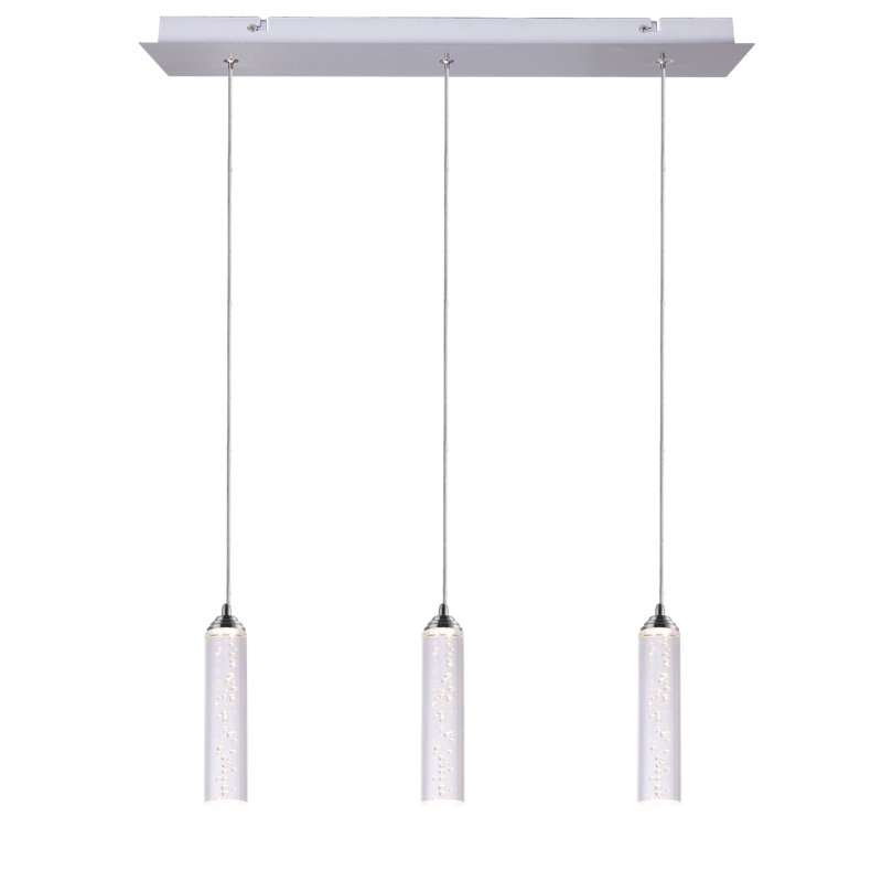 Ardrie 3 - Light Chrome Cluster Pendant, 6.7" H x 1.8" W x 1.8" D