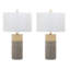 Ensemble de lampes de table 22 po gris / doré Mildner