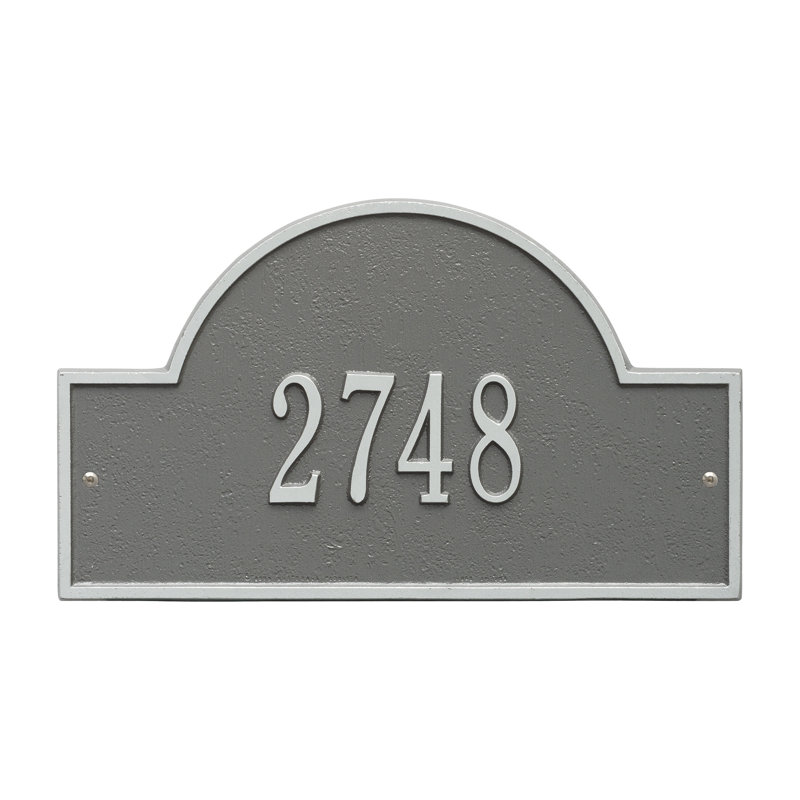 Plaque d'adresse murale 1 ligne, Oui, Étain et argenté