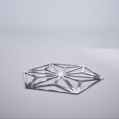 Petits panneaux muraux décoratifs en acrylique Hampton, petit, l 11 3/8 po x H 13 1/8 po x T 1/8 po, miroir argenté