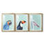 Oiseau exotique sur fond bleu I - reproduction sur mesure encadrée de qualité supérieure - 3 pièces-147972683-147972533
