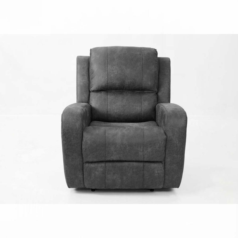 PU Leather Manual Recliner Chair, Smoke