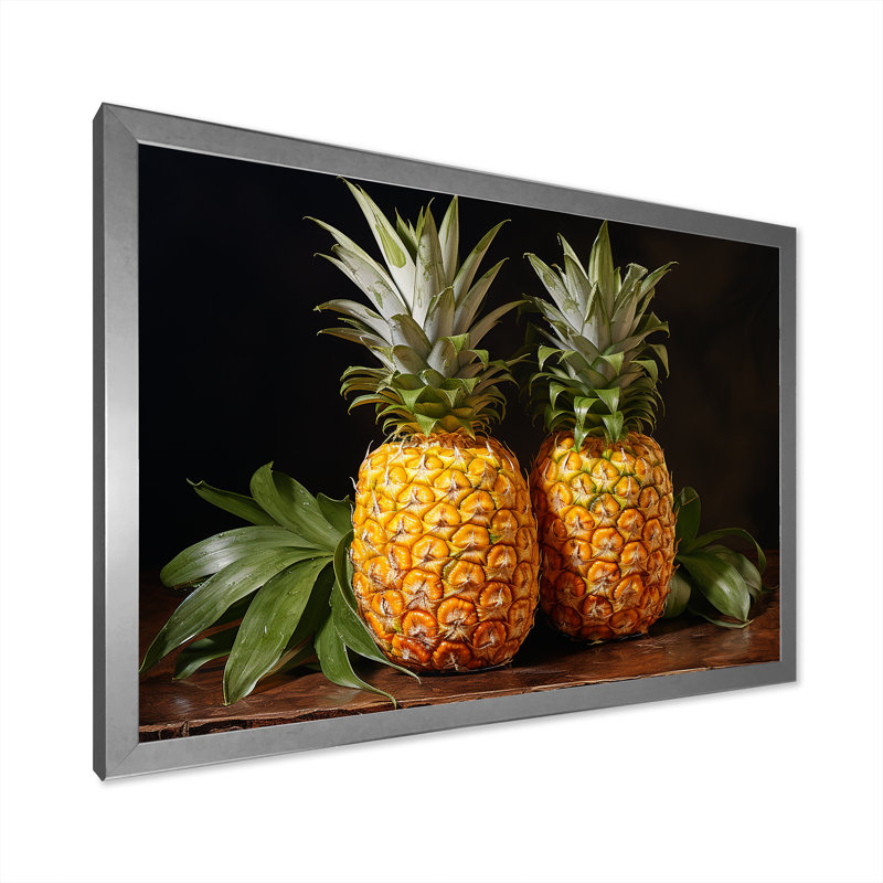 Pinapple Golden Harvest Delights, H 16 po x l 32 po x P 1 po, Cadre photo argenté