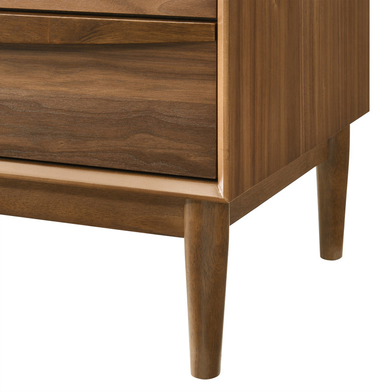 Table de chevet 2 tiroirs Greylynn, Noyer