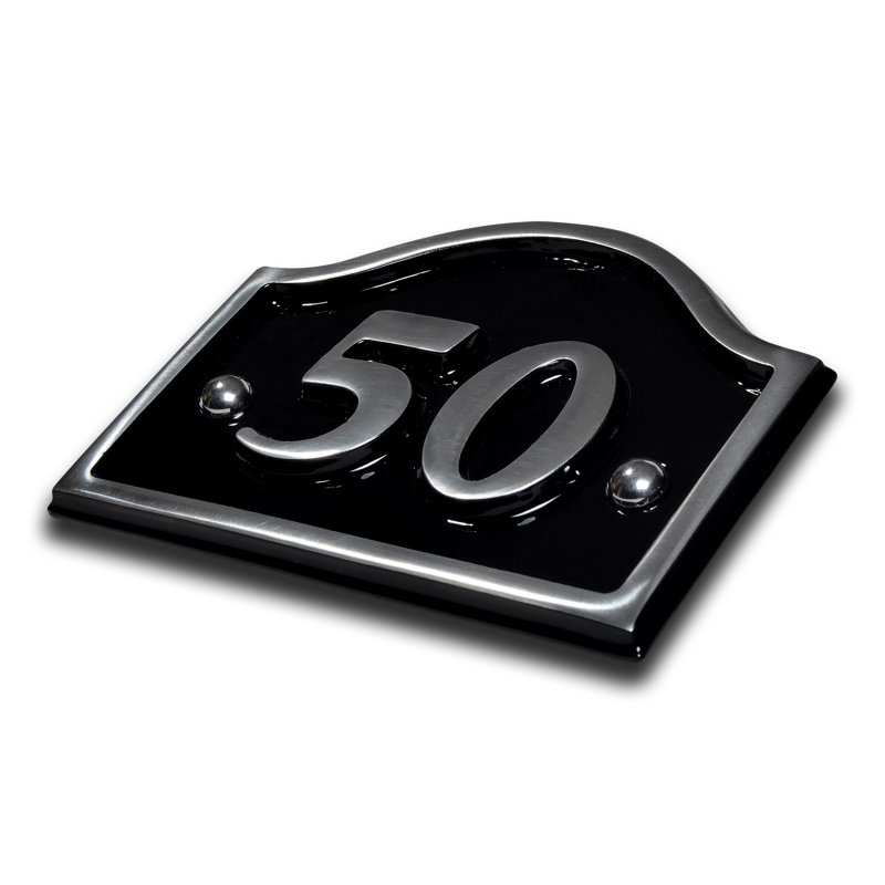 Jaclynn 11.5cm H Reflective Metal House Number, 50