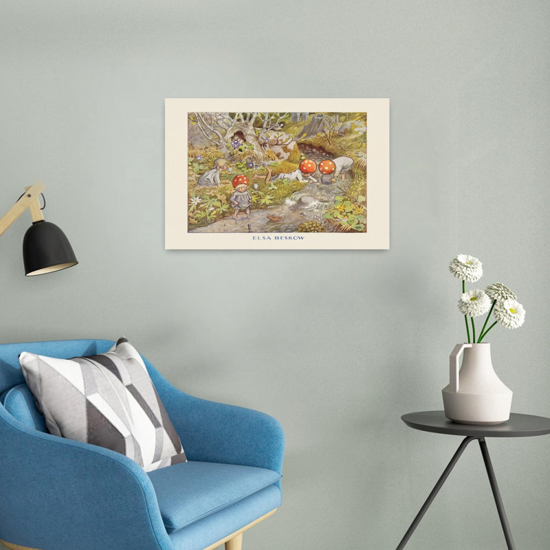 Tomtebobarnen Baccken Abstract Contemporary Wall Art Print 1 Piece Wrapped Canvas Wall Art, 40.64cm H x 60.96cm W
