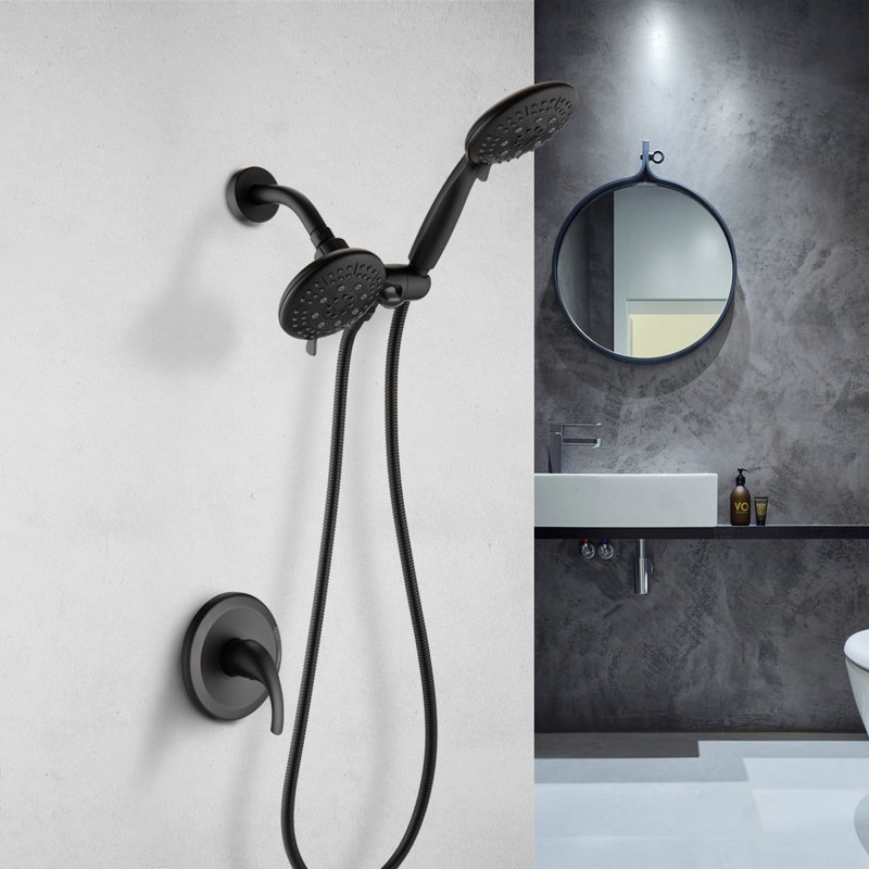 Pomme de douche double haute pression à valve brute