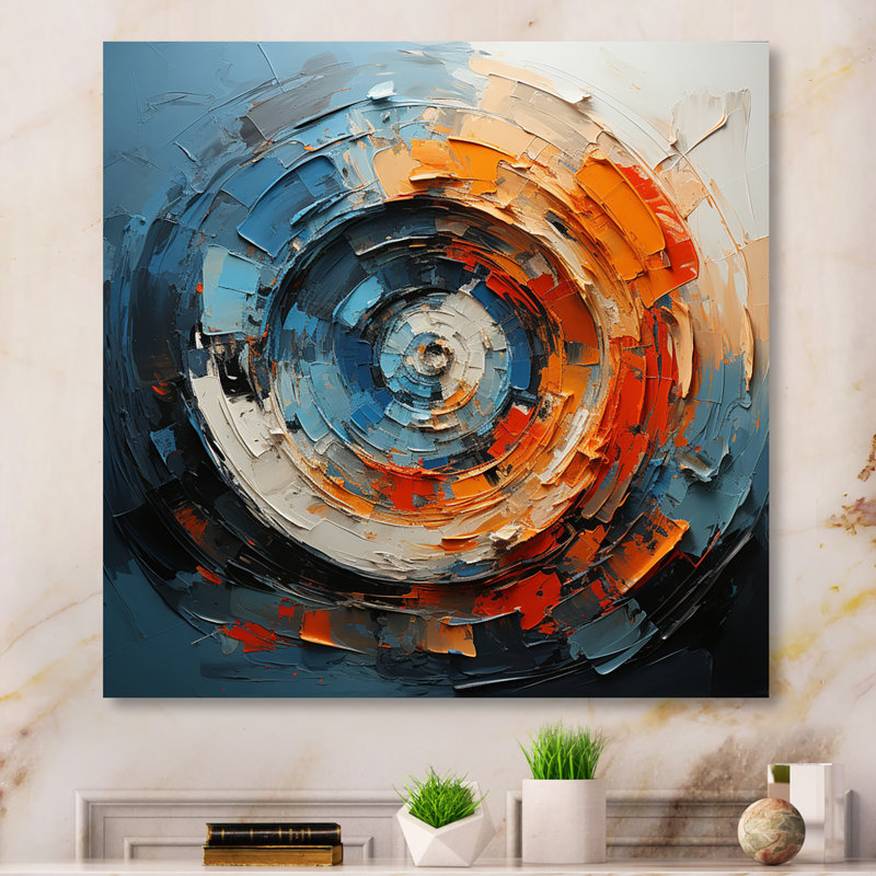 Spirale dynamique sur toile, Toile tendue, H 36 po x l 36 po x P 1,5 po