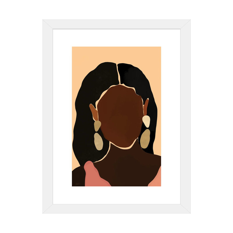 « Monae » par Bria Nicole-impression d’art graphique, Blanc, Papier encadré blanc, H 32 po x l 24 po x P 1 po