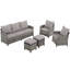 Ensemble de meubles de patio 6 pièces, ensemble de conversation pour canapé modulaire en osier avec repose-pieds pour jardin, 6 pièces, ensemble modulaire d'extérieur-474695538