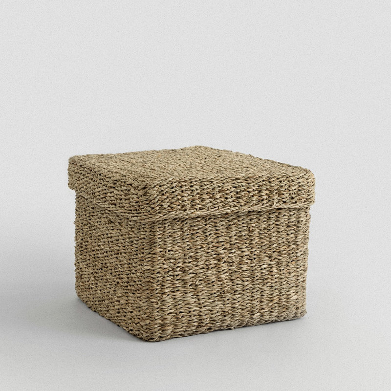 Gaya Seagrass Basket Box with Lid - Large, 28 pt