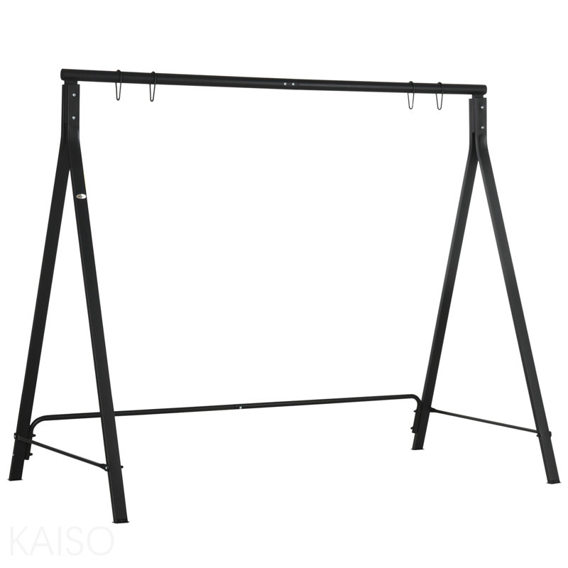 Balancelle en métal, structure de balançoire robuste, support de chaise suspendue seulement, capacité de poids de 528 lb, pour cour, patio, pelouse, aire de jeux, noir