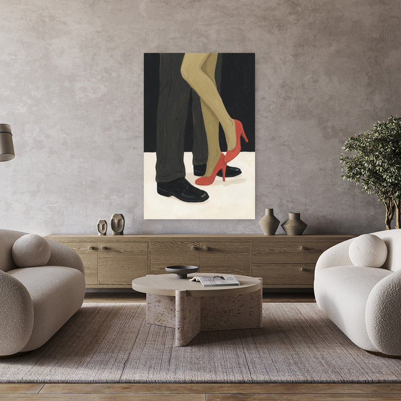 «Dancing Couple's Legs», art mural abstrait romantique, H 48 po x l 32 po