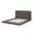 Floor Upholstered Platform Bed With Extended Wood Headboard & Bedside Shelf-1961818785