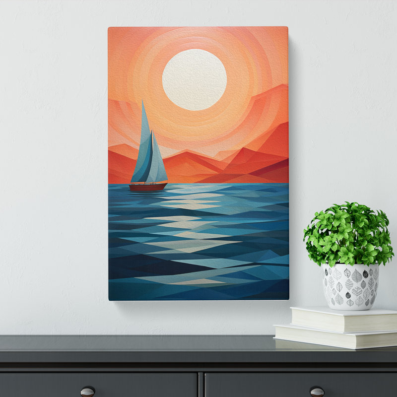 Seascape Geometric - Wrapped Canvas, 50cm H x 35cm W x 3cm D