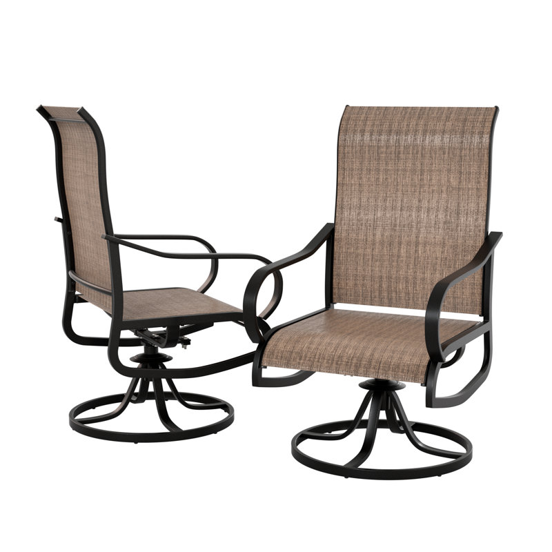 Fauteuil de patio extérieur en acier Angeli, Taupe