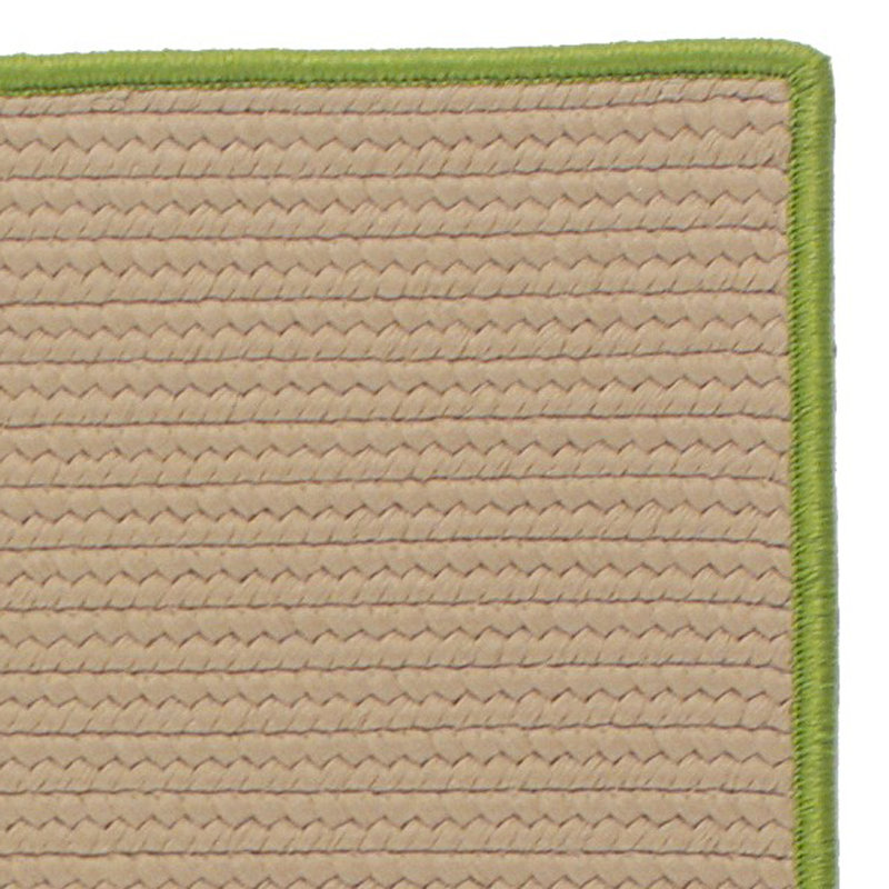 Tapis beige/vert tressé Mulfo, Tapis de couloir 2 pi x 11 pi