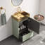 Meuble-lavabo rayé vert clair 20 po avec lavabo intégré en métal brossé doré Gada-736498251
