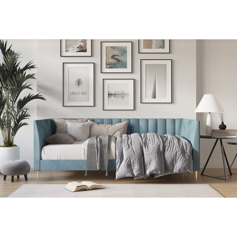 Maidste Upholstered Daybed, Blue