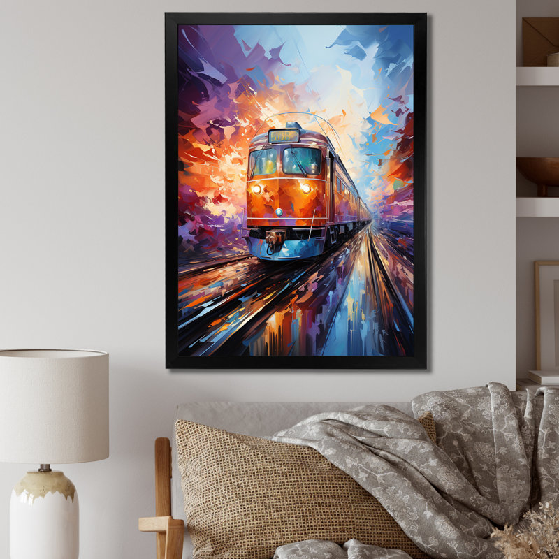 " Train Bold Rhythms ", 44" H x 34" W x 1.5" D, Black Picture Framed