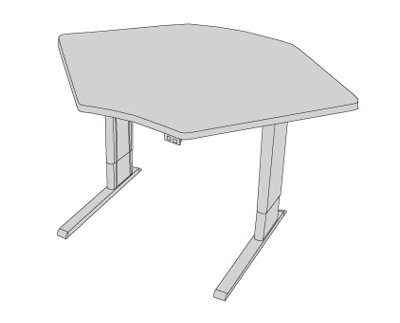 Infinity Trapezoid Height Adjustable 42'' L Training Table