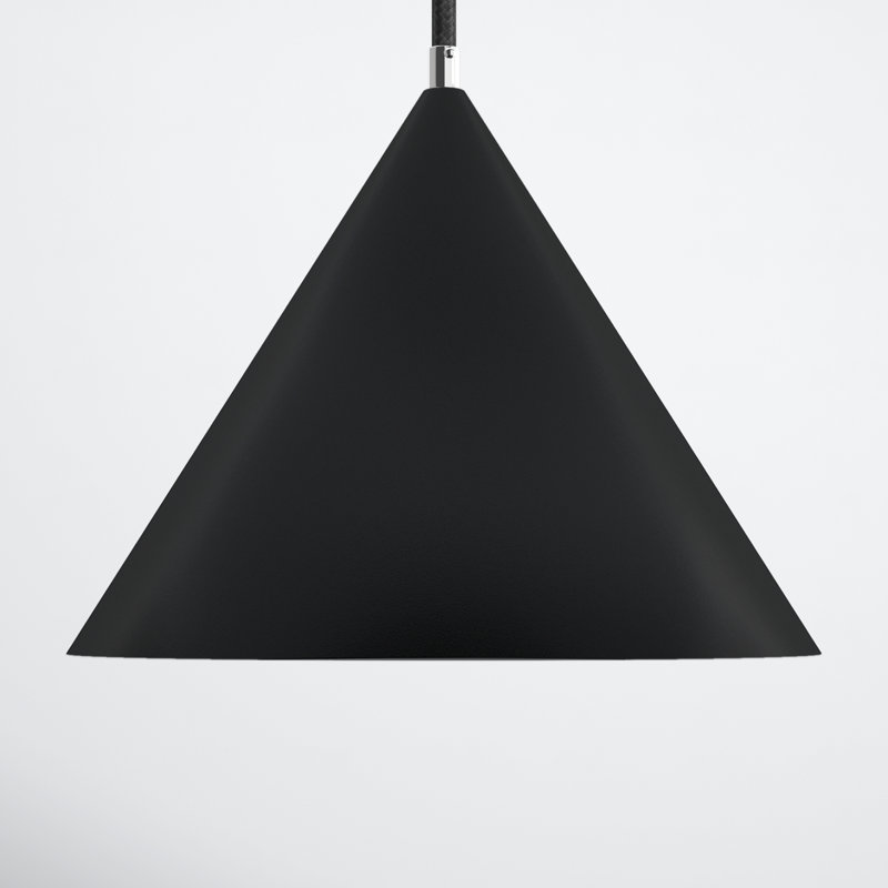 Johnston 1-Light Dimmable Integrated LED Single Pendant, Black, 7.25" H x 9.5" W x 9.5" D
