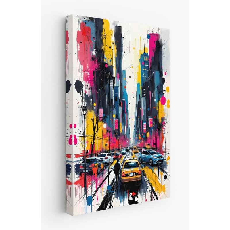 Chaos dans la ville, H 60 po x l 40 po