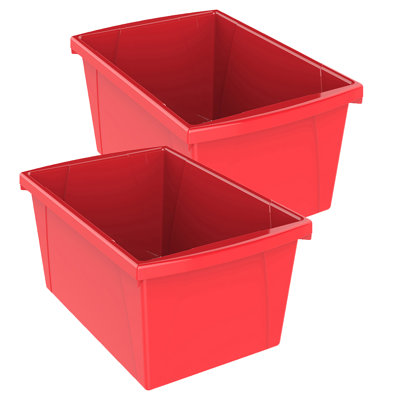 Boîte de rangement moyenne Storex Storex, rouge, paquet de 2