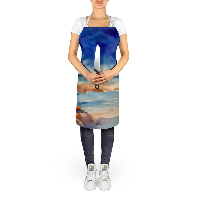 Starfish Coastal Scene Polyester Bib Apron
