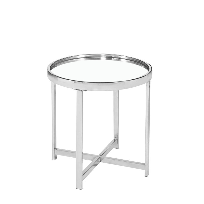 Cashus End Table, Stainless Steel