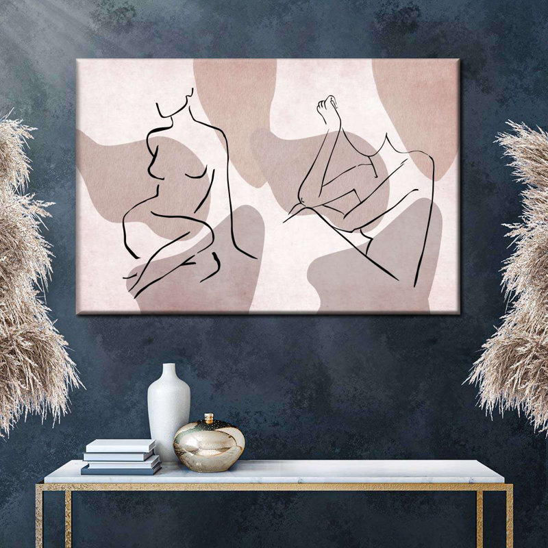 Silhouette de femme sur toile, H 8 po x l 12 po x P 1 po