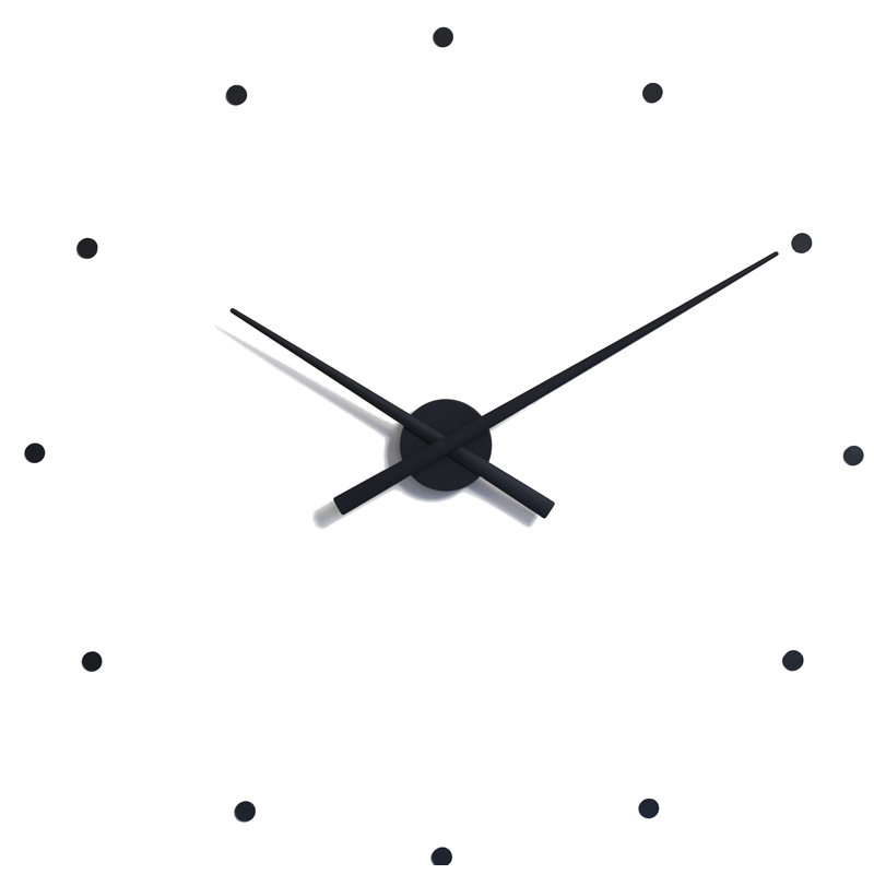 OJ Analog Wall Clock, Large, Black