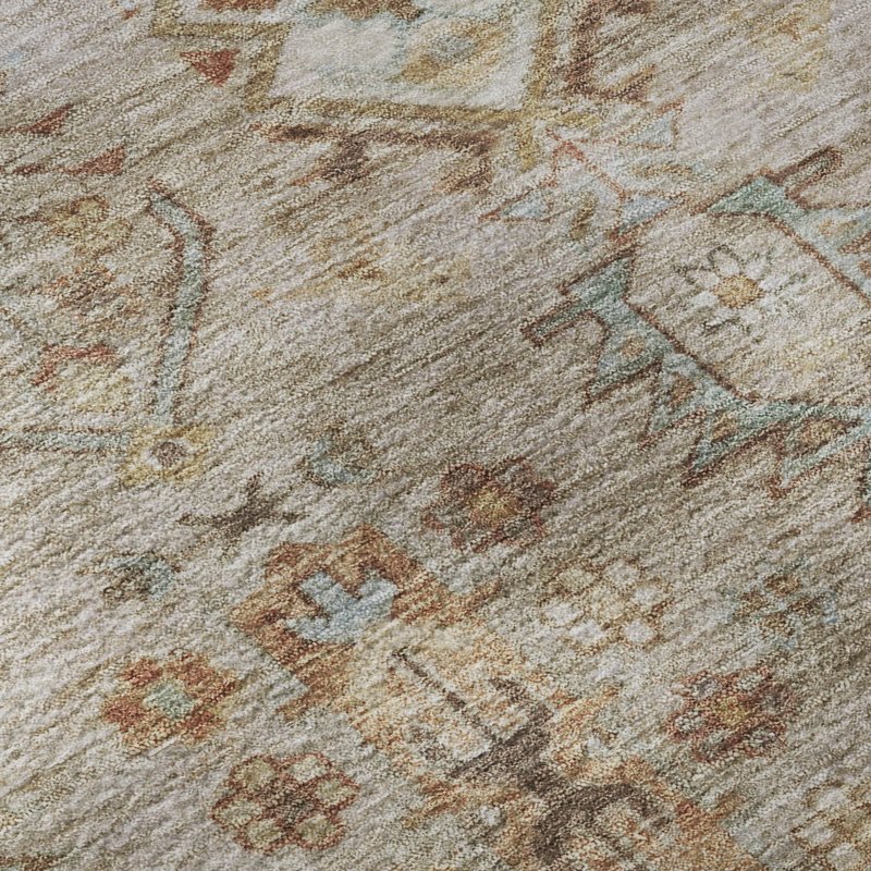 Premium Machine Washable Mayfield AMF2047 Global Rug, Beige, 10' x 14'