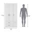Armoire armoire 71 po, 4 portes, tringle, 3 armoires, 6 tablettes