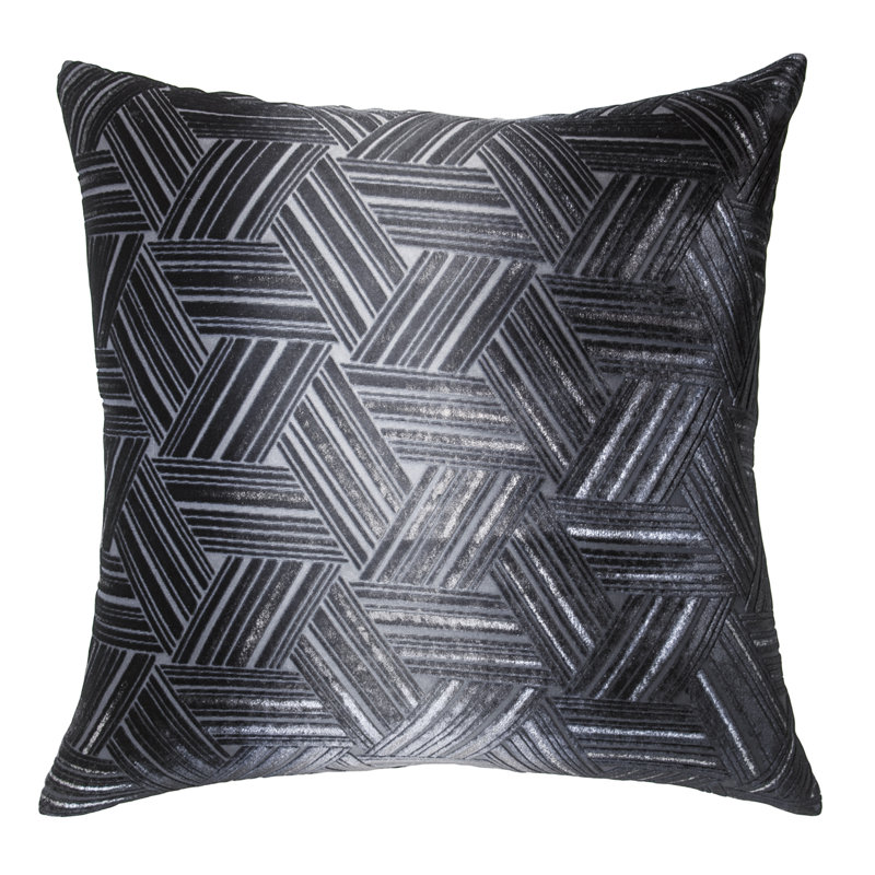 Entwined Square Velvet Pillow Cover & Insert, Nickel, 20" x 20"
