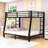 Metal Bunk Bed With Ladder And Guardrails-541667403-541667406