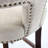 Mid Century Modern Counter Height Bar Stools Set Of 2, Farmhouse Linen Fabric Upholstered Accent Chair Curved Backrest With Copper Nails Around,Kitchen Chairs-218460256