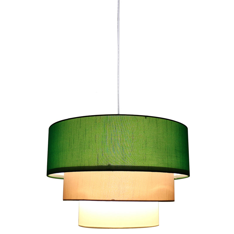 Luminaire suspendu 1 lumières à un étage Dana, Gris mousse vert / coquille d'oeuf, blanc